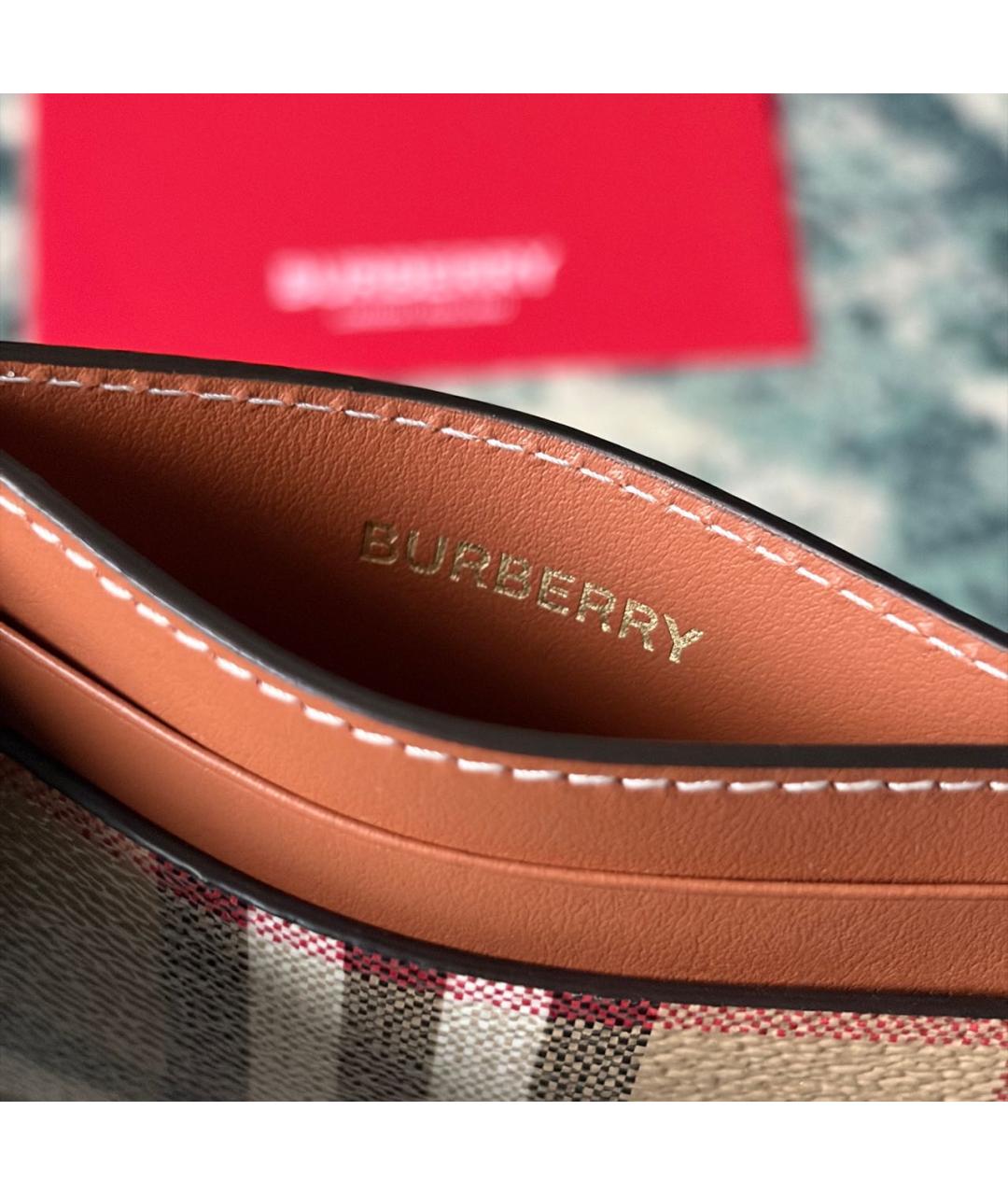BURBERRY Коричневый кожаный кардхолдер, фото 7