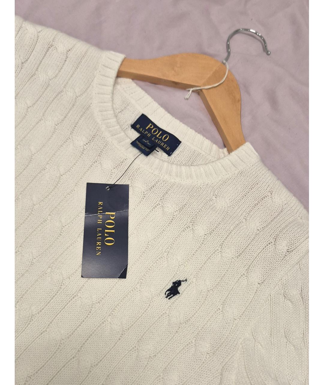 POLO RALPH LAUREN Белый хлопковый джемпер / свитер, фото 3