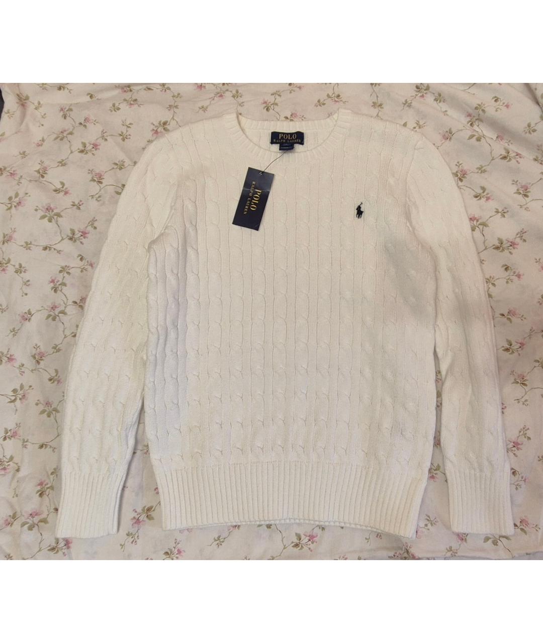 POLO RALPH LAUREN Белый хлопковый джемпер / свитер, фото 2