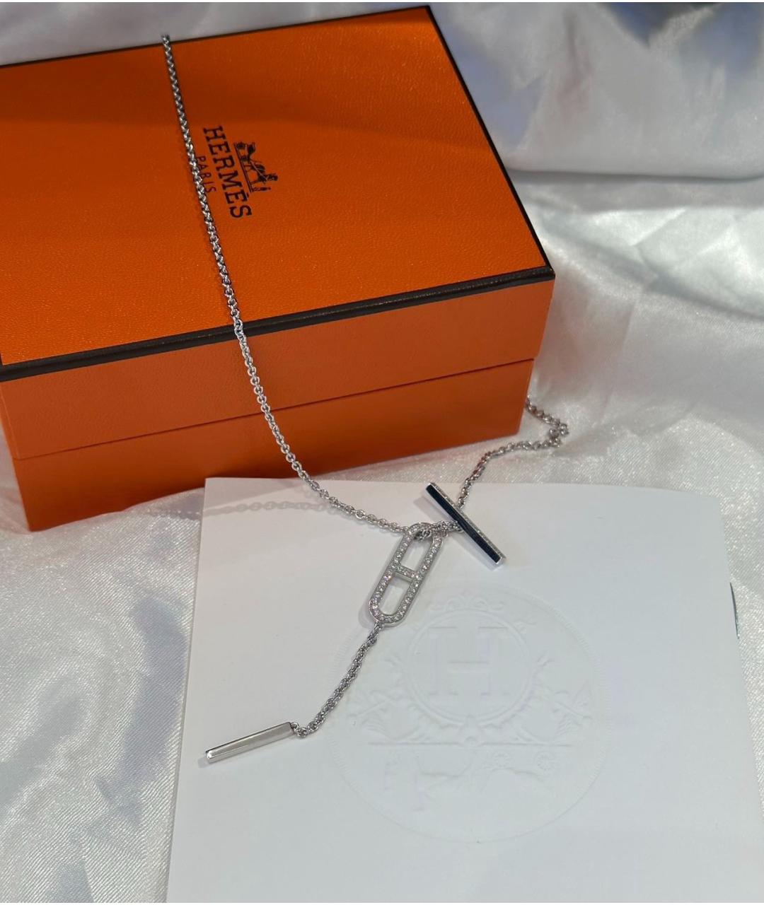 HERMES Серебряное колье из белого золота, фото 8