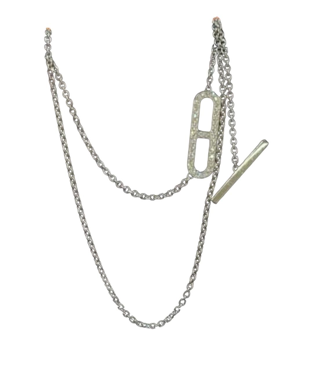 HERMES Серебряное колье из белого золота, фото 1