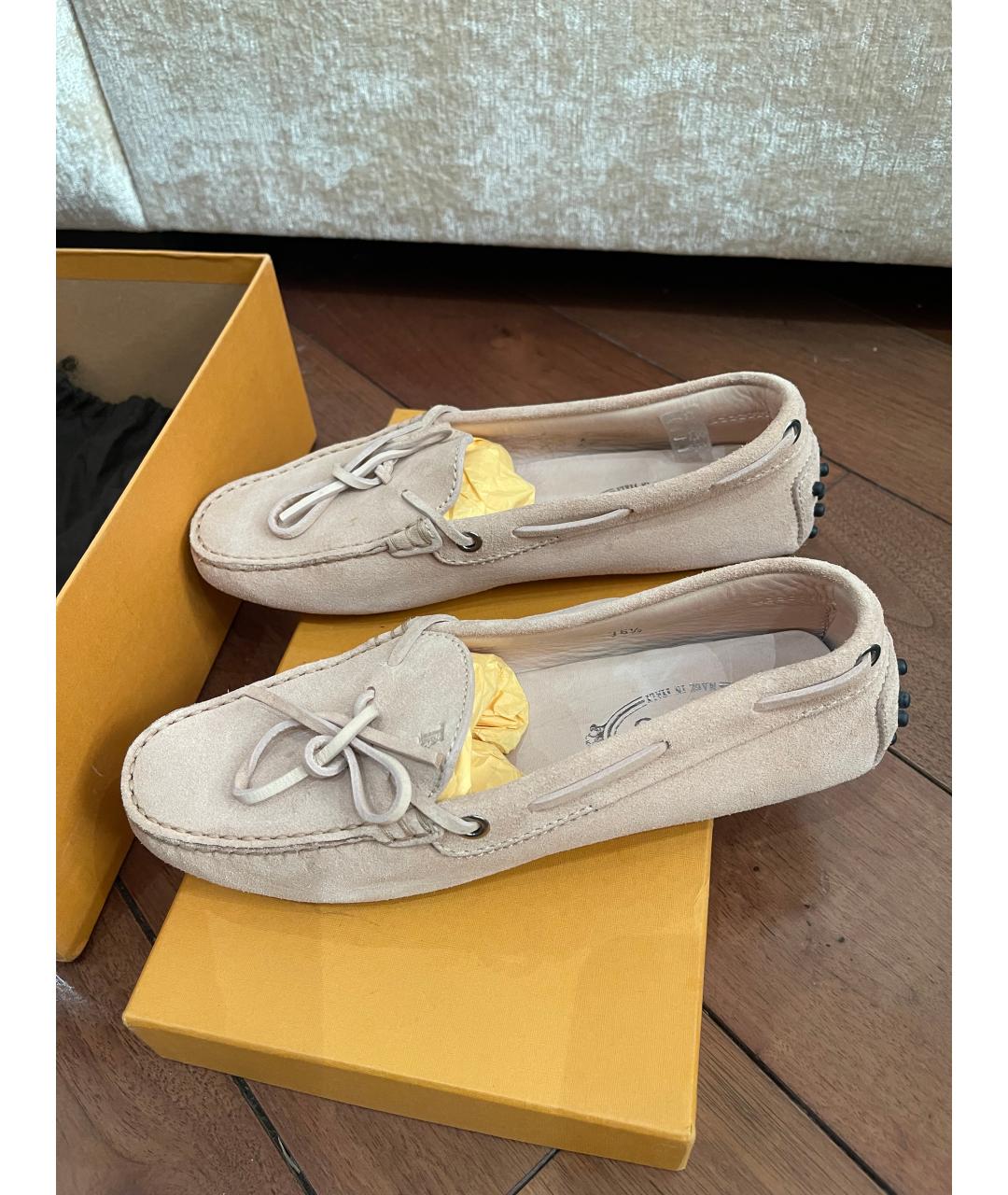 TOD'S Розовые замшевые мокасины, фото 6