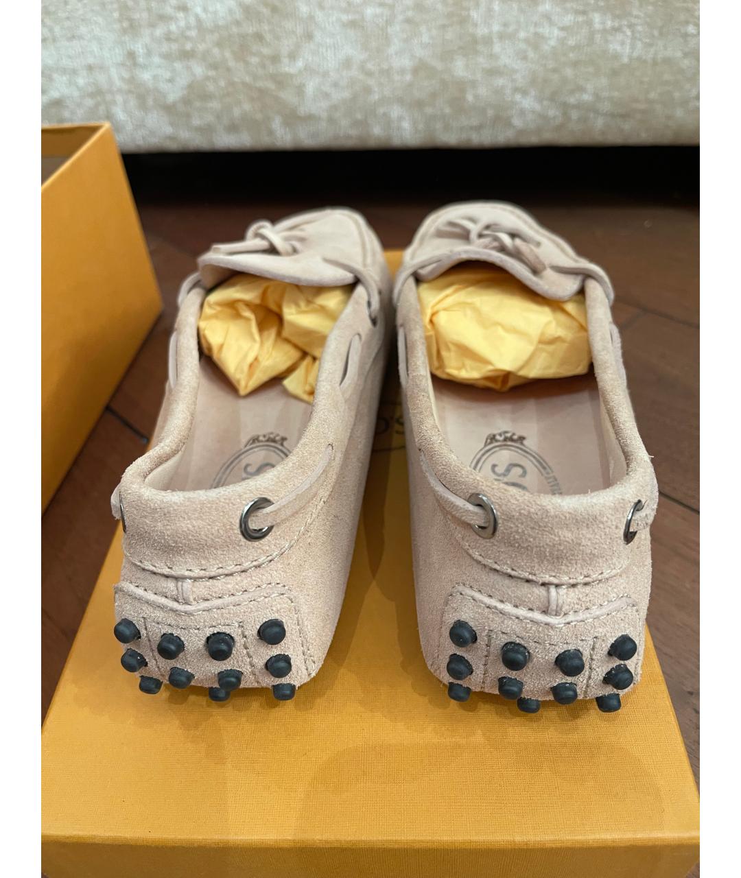 TOD'S Розовые замшевые мокасины, фото 4