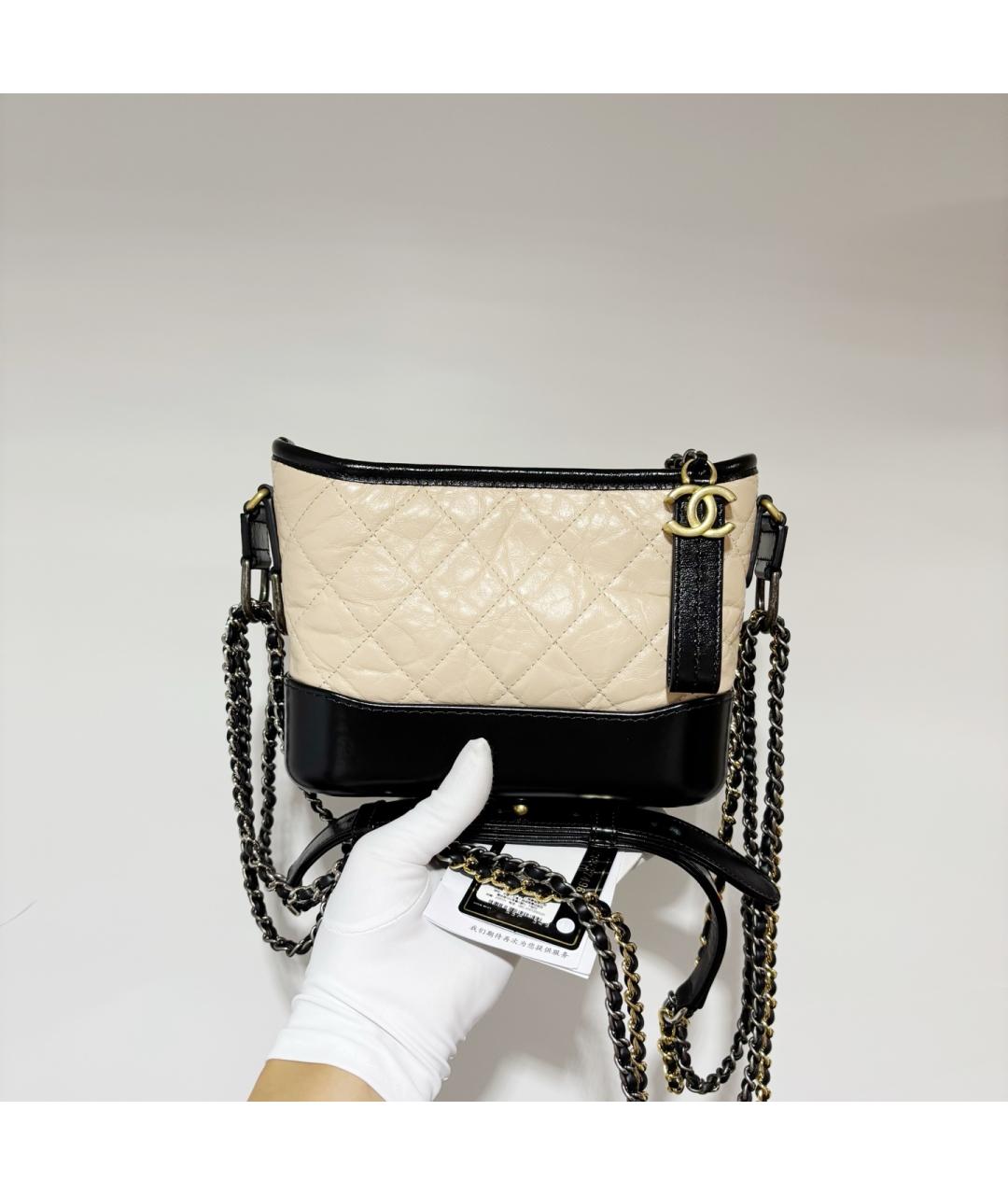CHANEL Бежевая кожаная сумка через плечо, фото 9