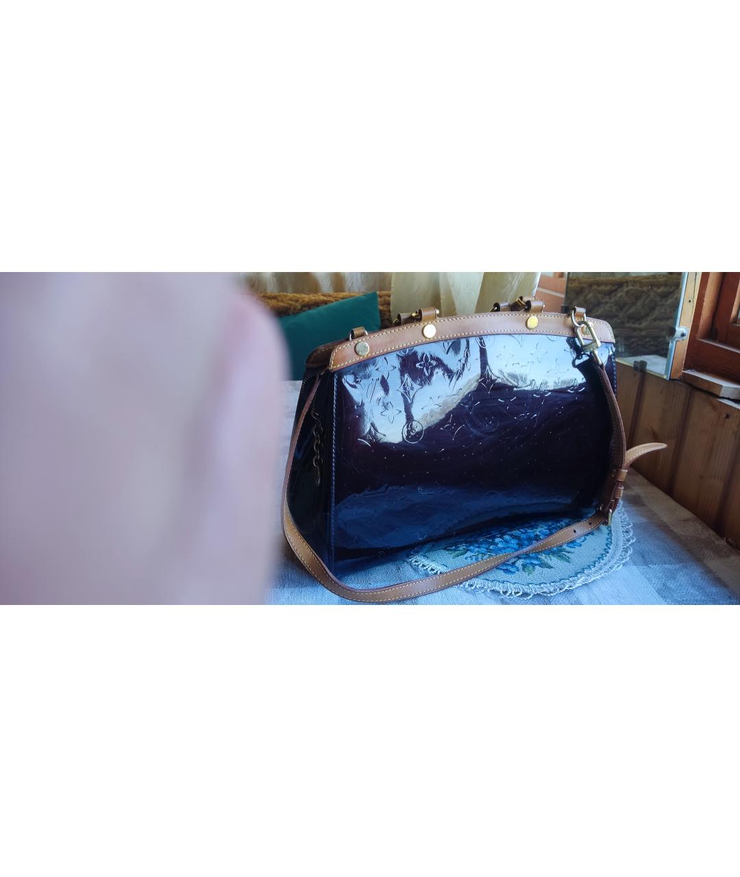 LOUIS VUITTON Черная сумка тоут из лакированной кожи, фото 3