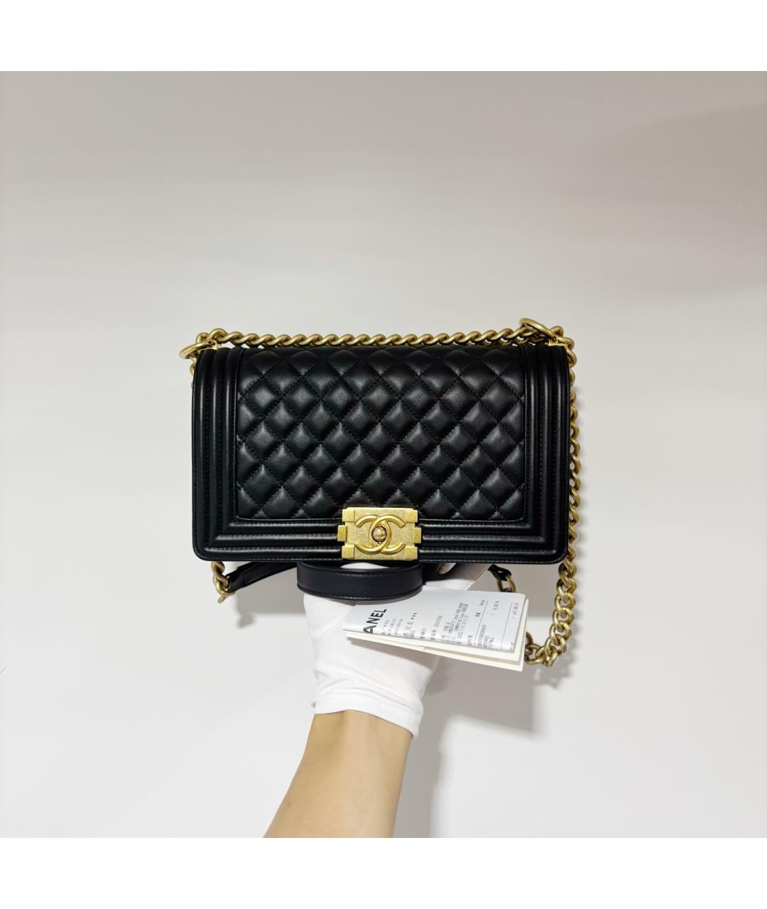 CHANEL Черная кожаная сумка через плечо, фото 6