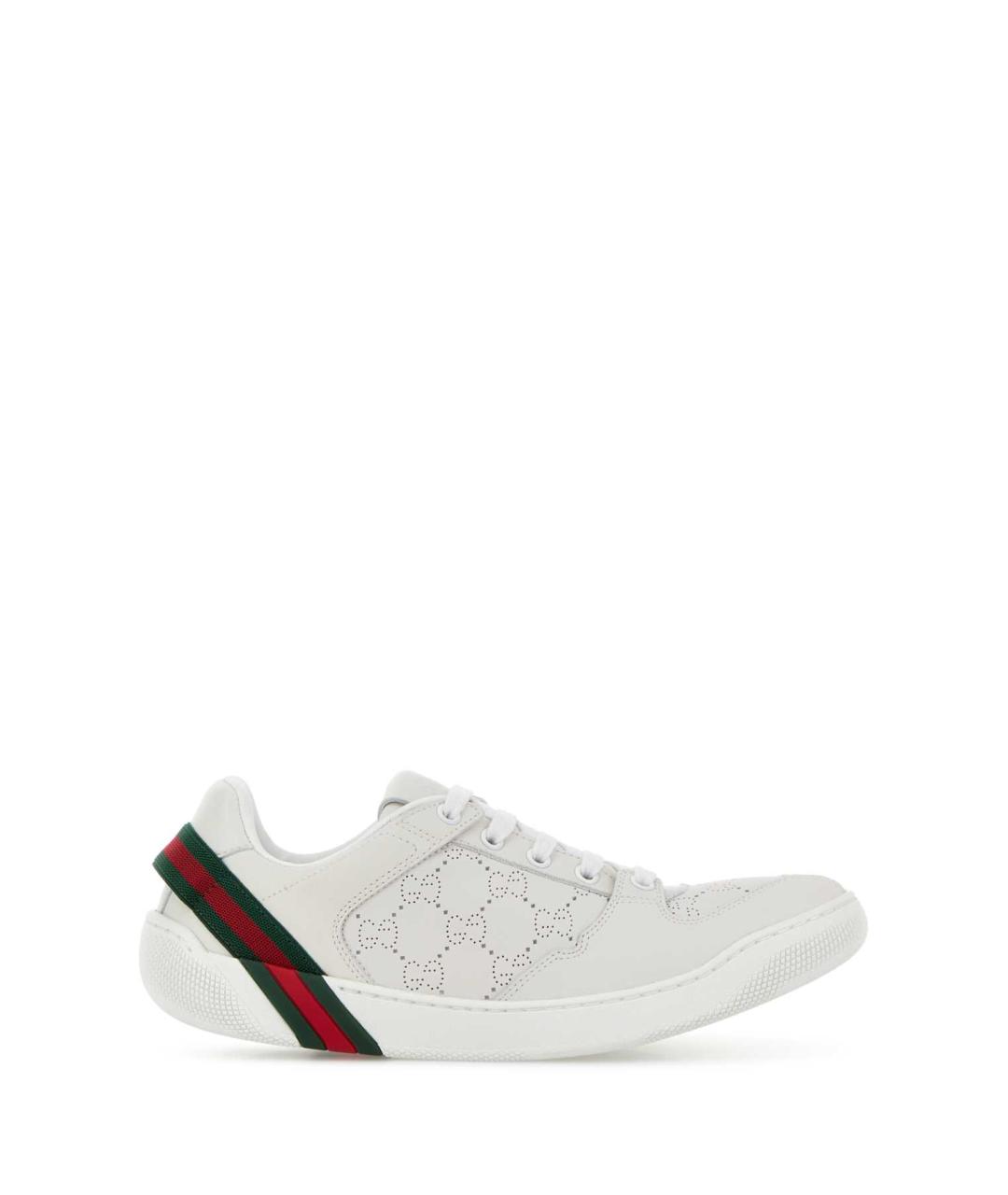 GUCCI Белые кожаные кроссовки, фото 3
