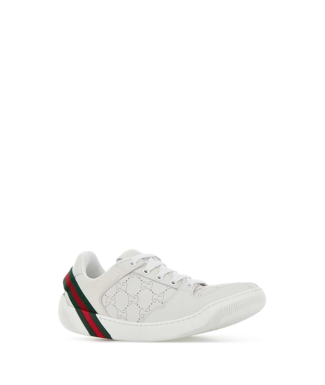 GUCCI Белые кожаные кроссовки, фото 2