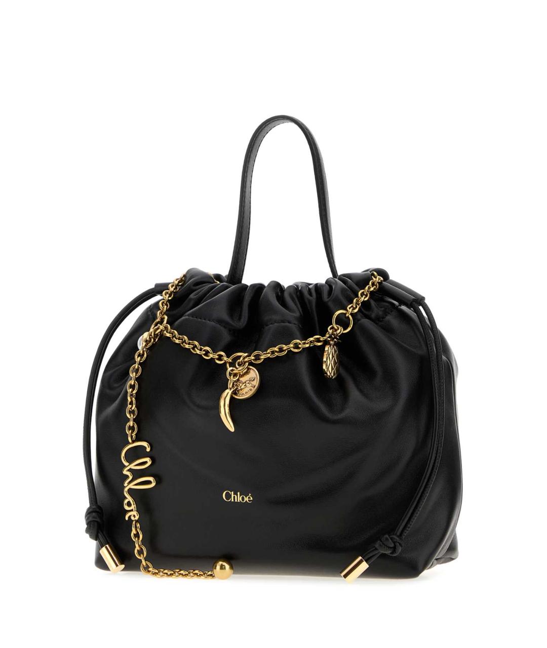 CHLOE Черная кожаная сумка через плечо, фото 2