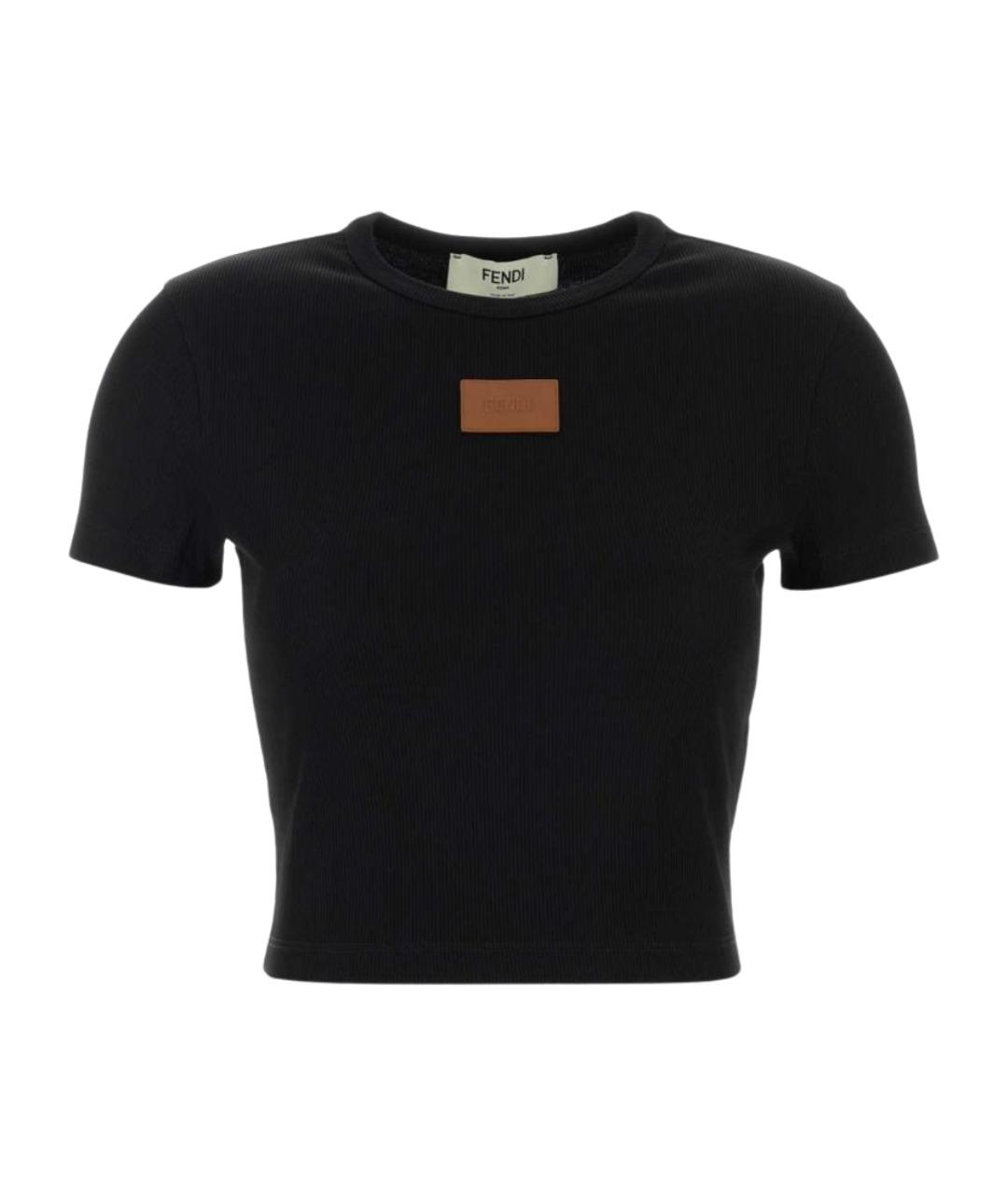 FENDI Черная хлопковая футболка, фото 1