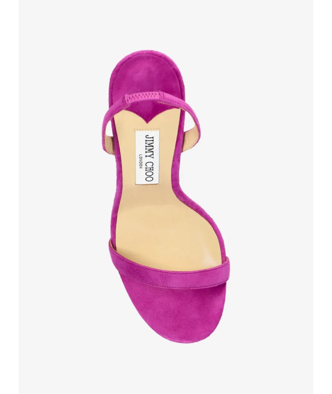 JIMMY CHOO Фиолетовые кожаные босоножки, фото 3