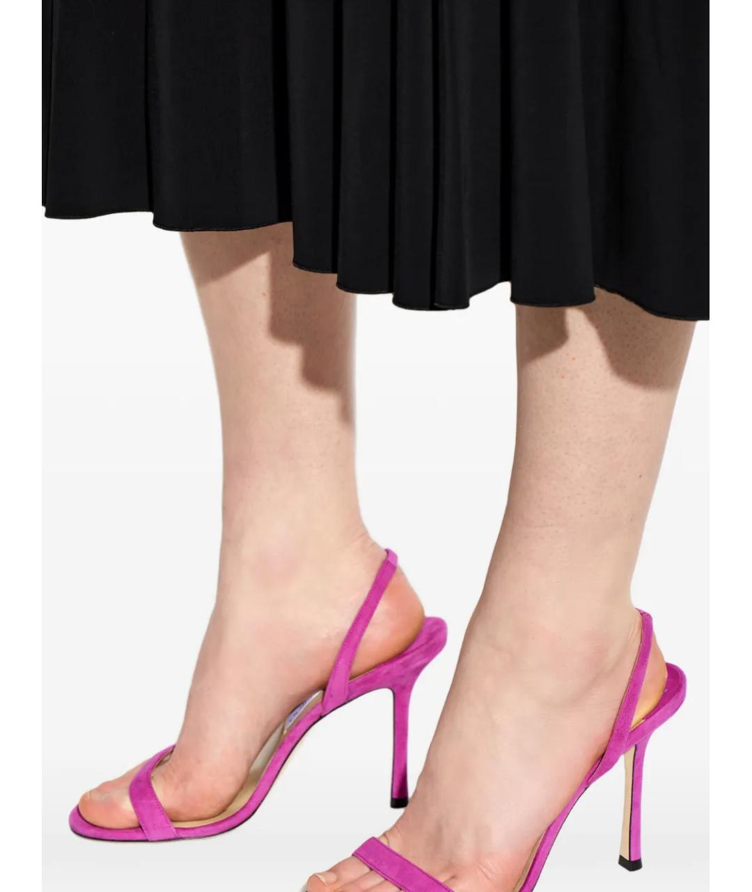JIMMY CHOO Фиолетовые кожаные босоножки, фото 4
