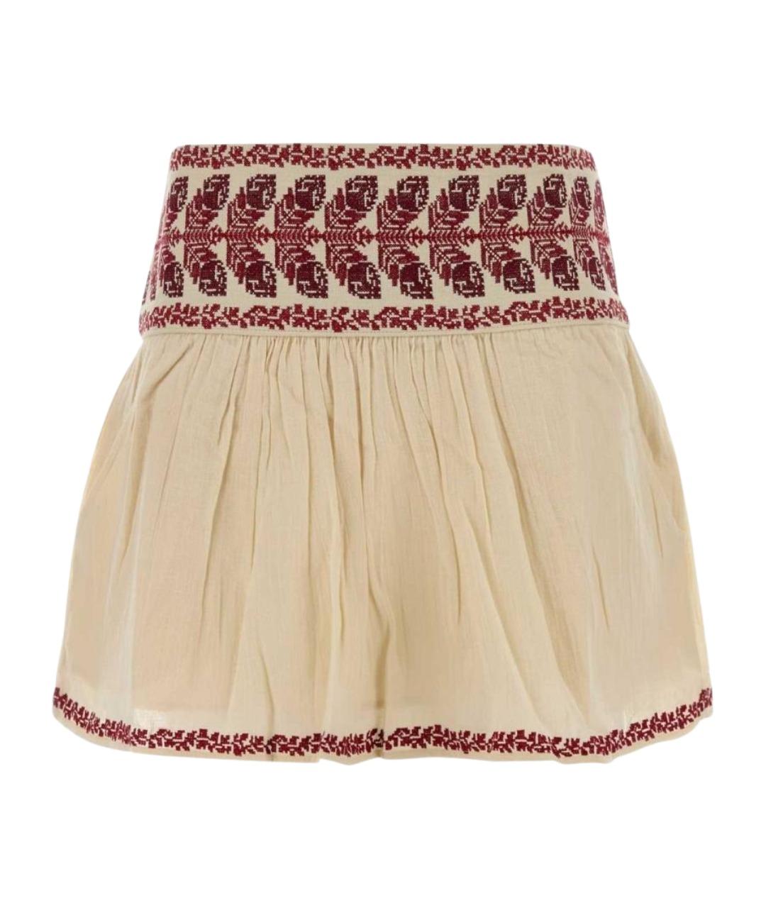 ISABEL MARANT ETOILE Бежевая хлопковая юбка мини, фото 1