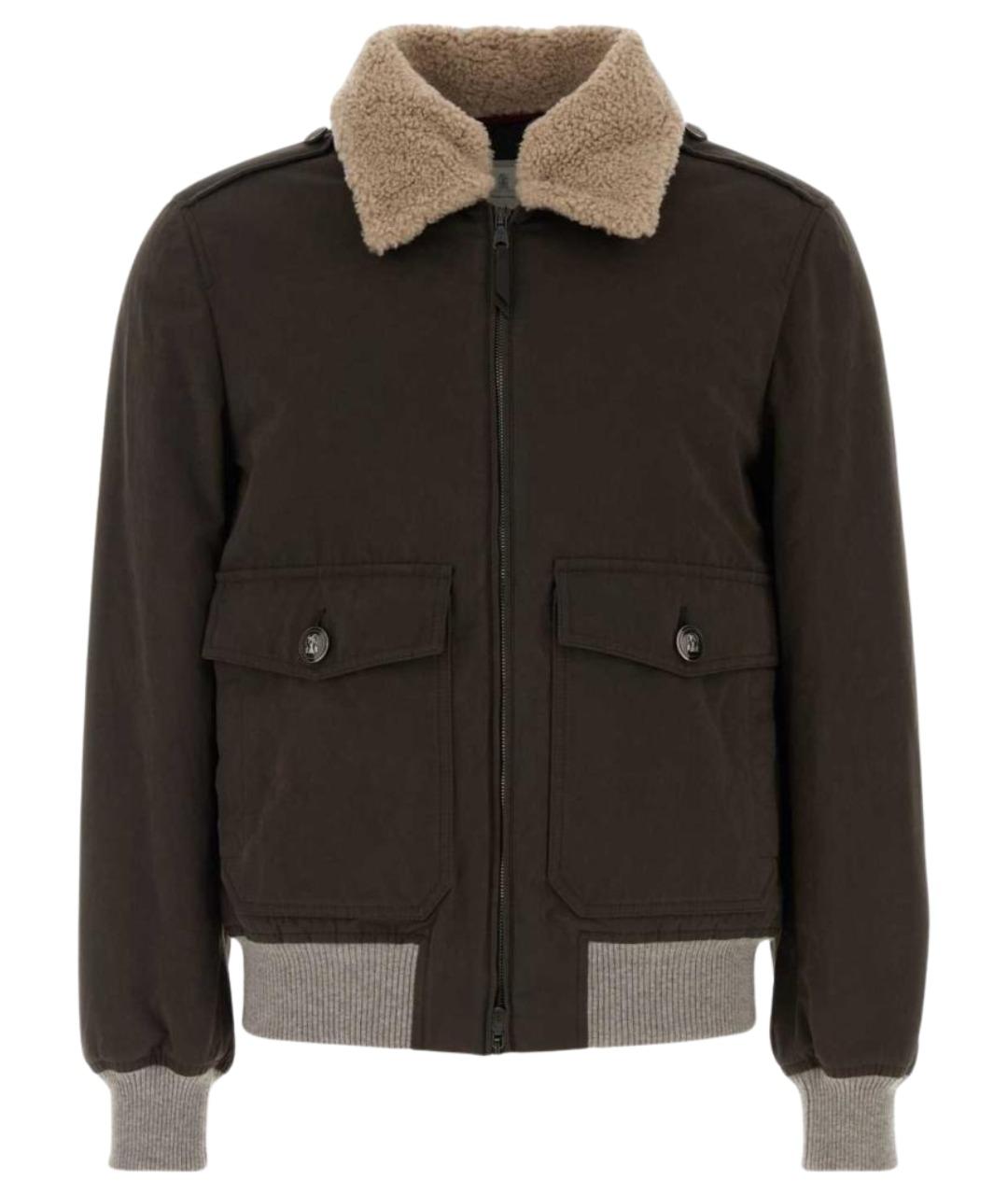 BRUNELLO CUCINELLI Коричневая хлопковая куртка, фото 1