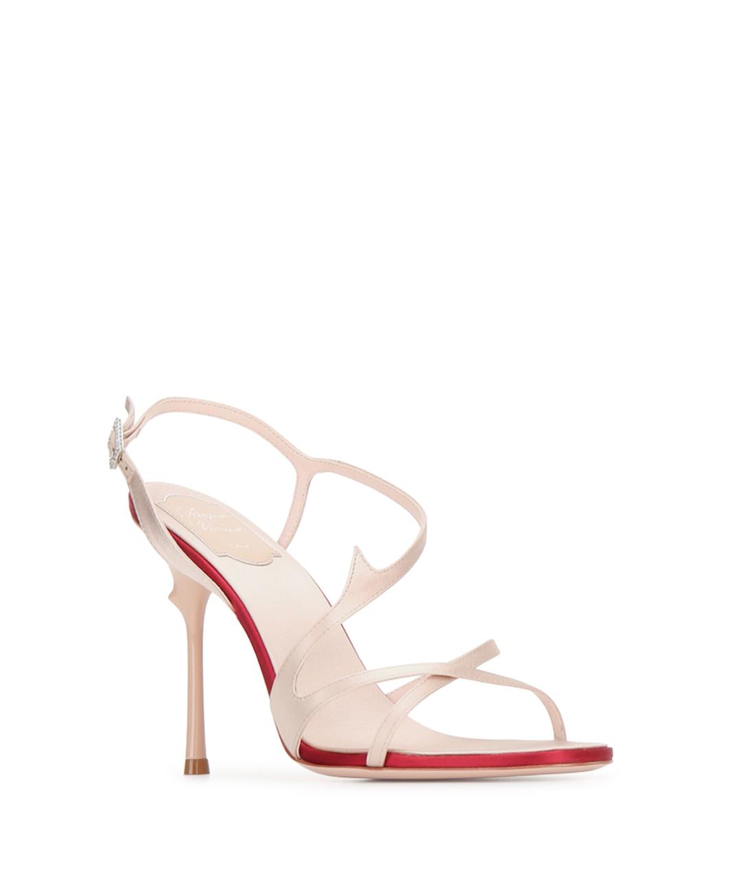 ROGER VIVIER Розовые текстильные босоножки, фото 2