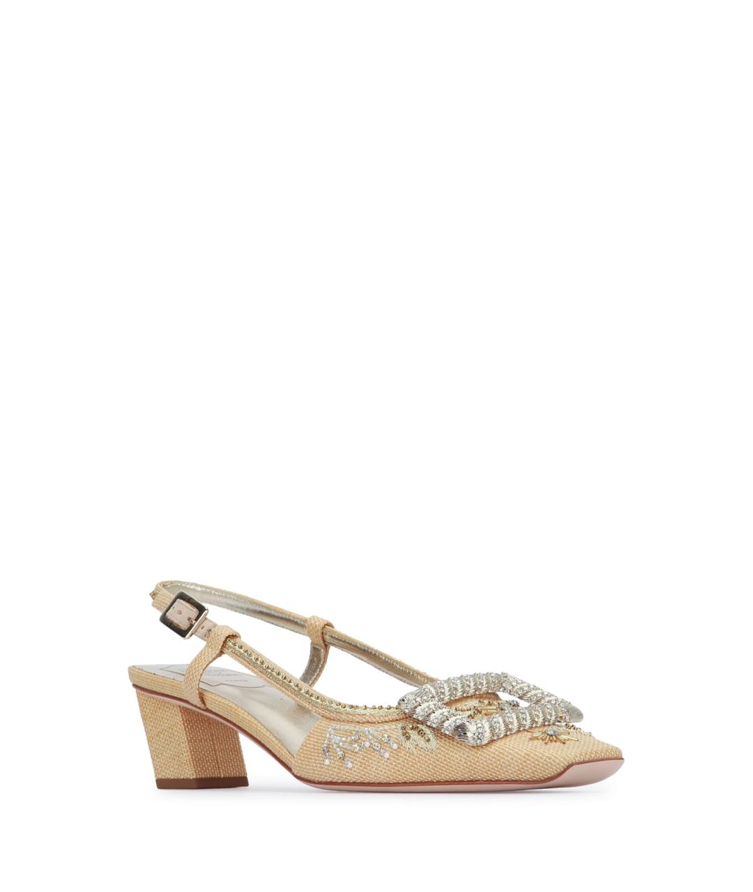 ROGER VIVIER Бежевые текстильные туфли, фото 2
