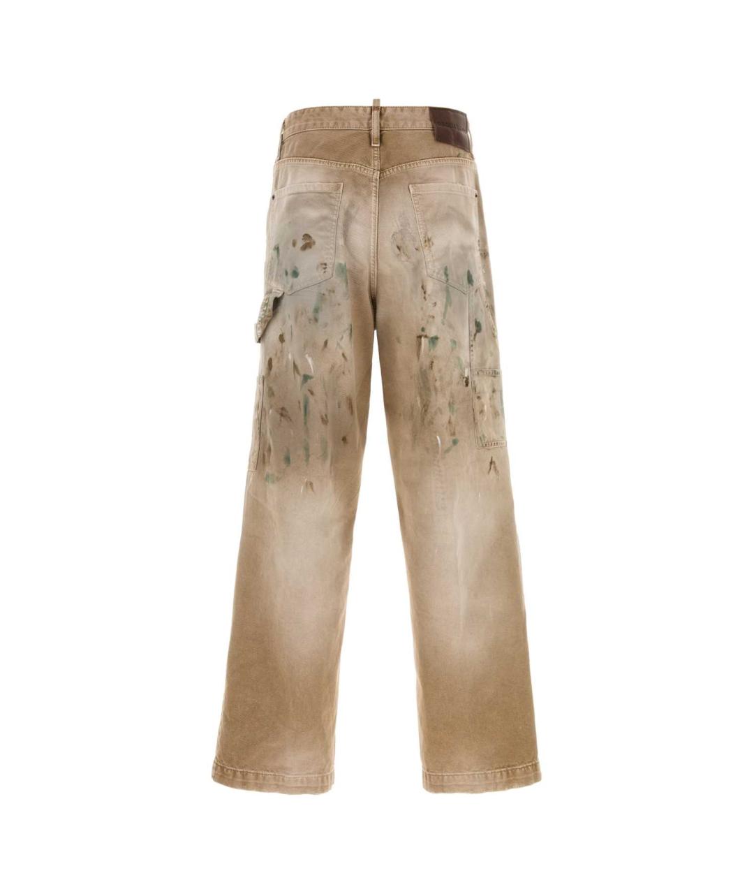 DSQUARED2 Бежевые хлопковые прямые джинсы, фото 2