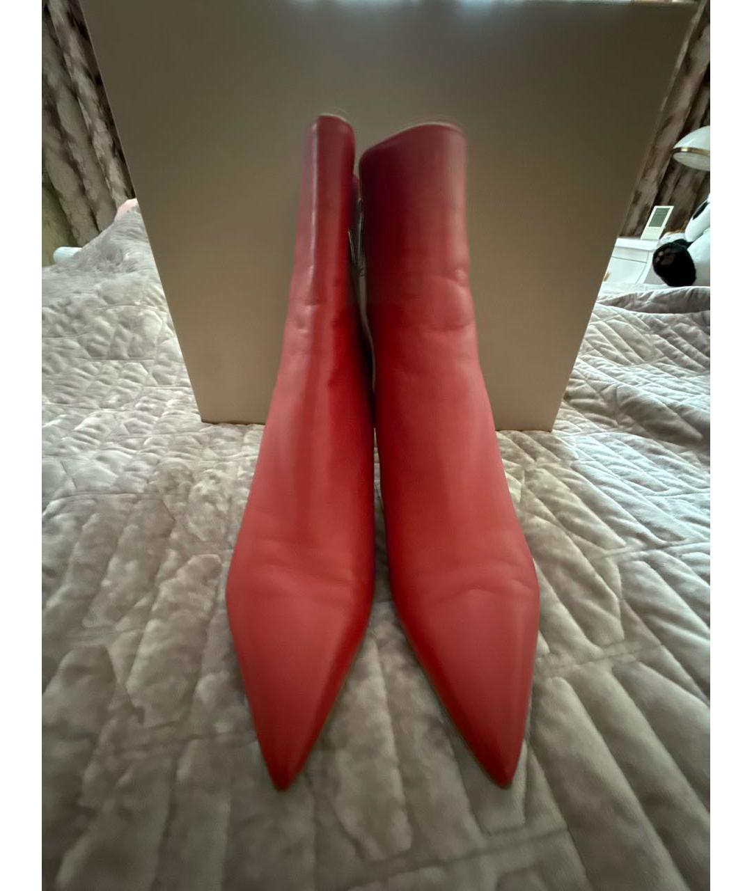 GIANVITO ROSSI Красные кожаные ботильоны, фото 2