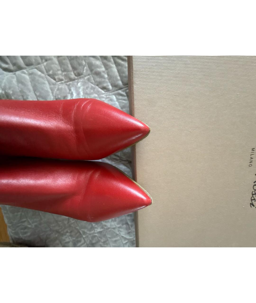 GIANVITO ROSSI Красные кожаные ботильоны, фото 6