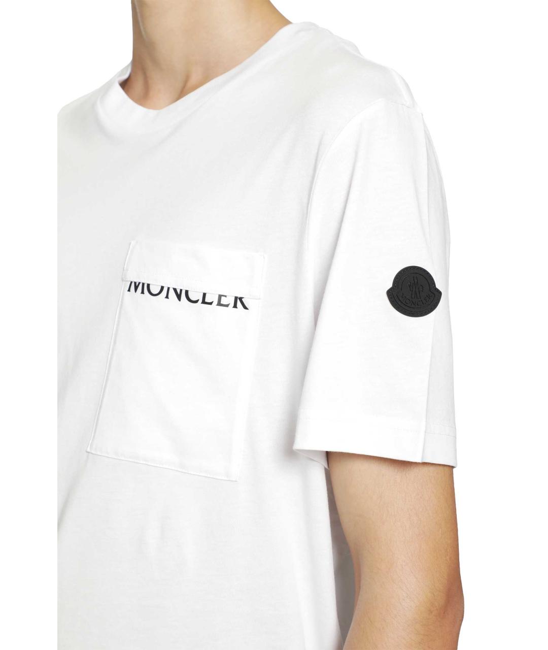 MONCLER Белая хлопковая футболка, фото 5