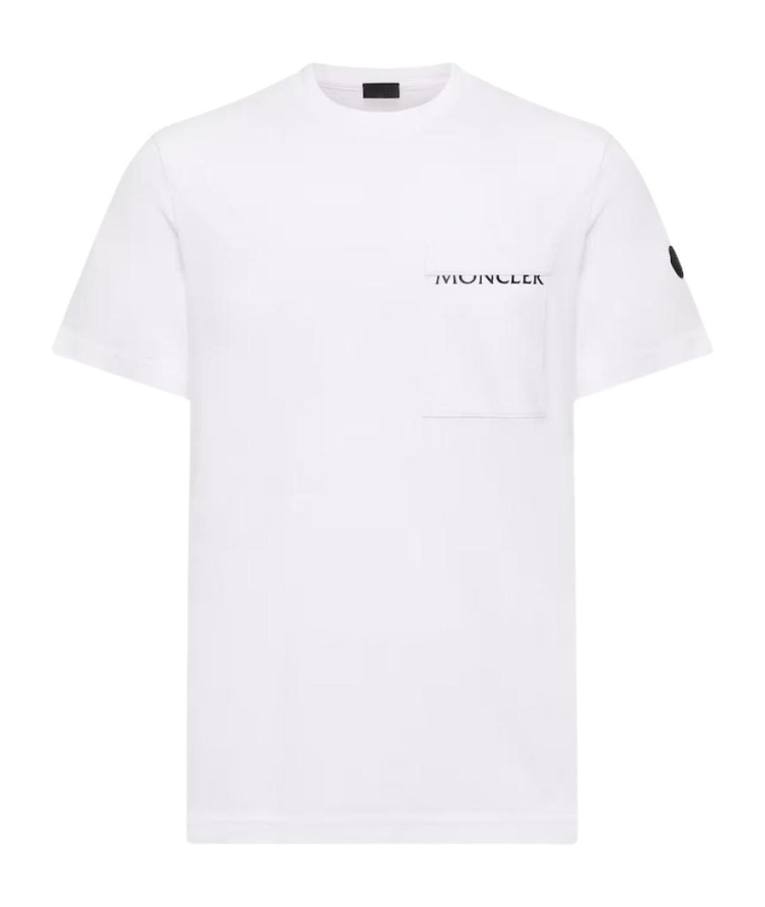 MONCLER Белая хлопковая футболка, фото 1