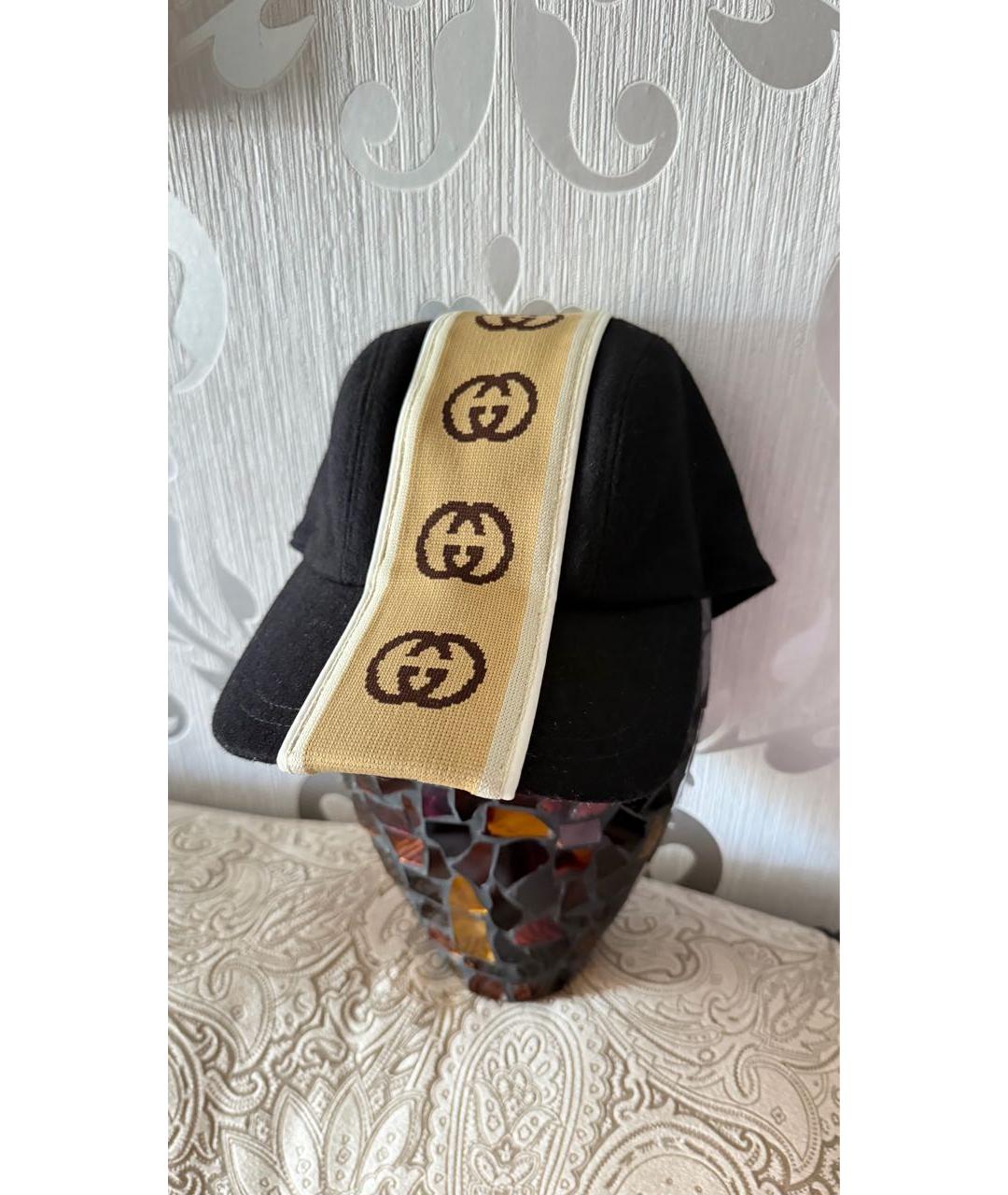 GUCCI Черная шерстяная кепка, фото 3