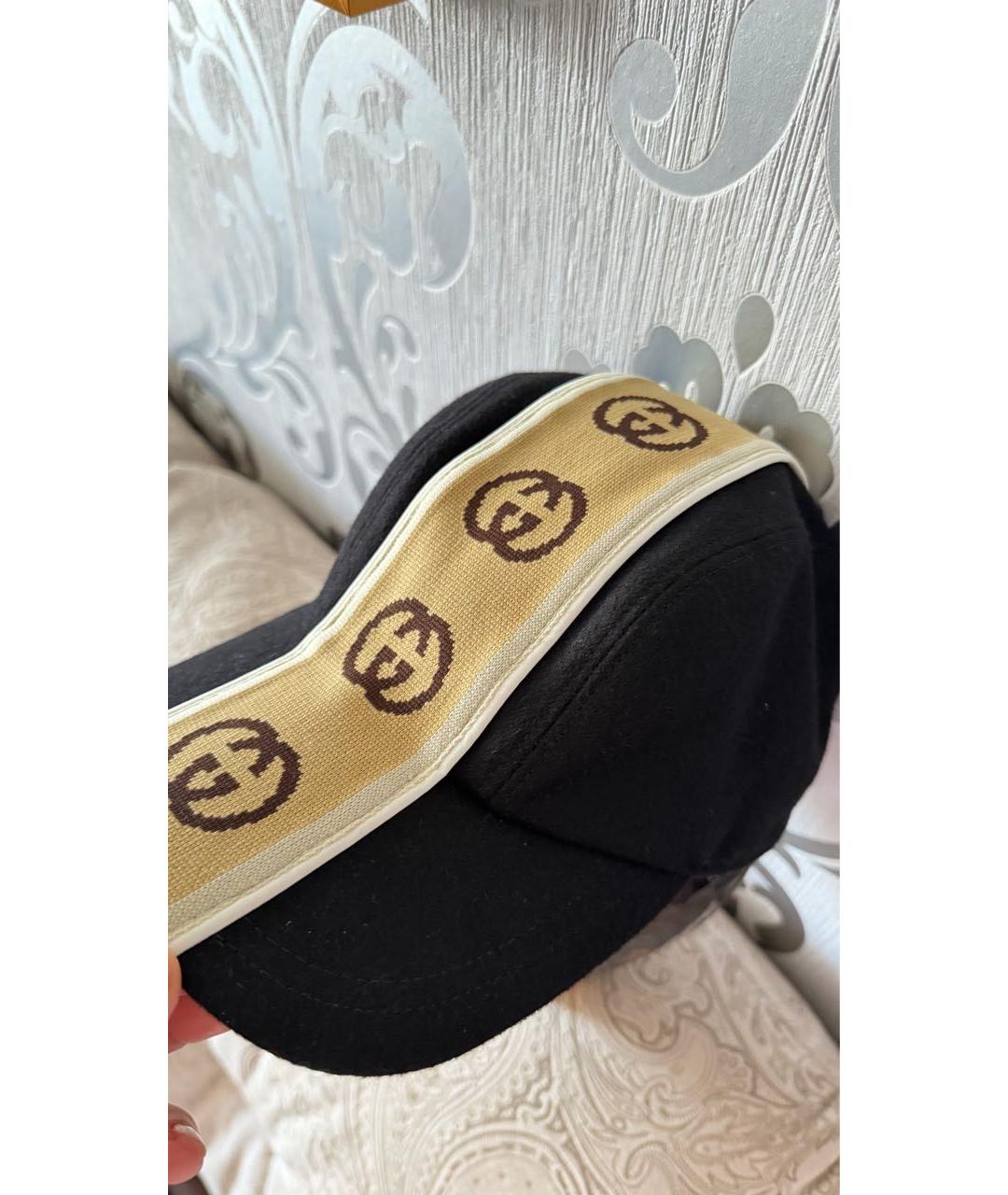 GUCCI Черная шерстяная кепка, фото 2