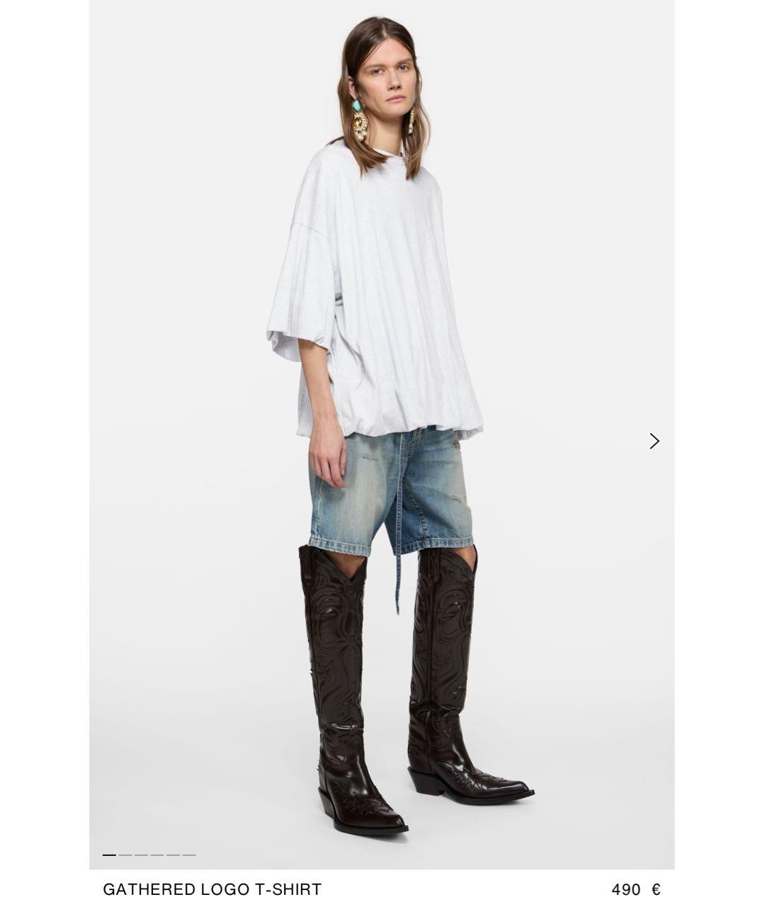 ACNE STUDIOS Серая хлопковая футболка, фото 2