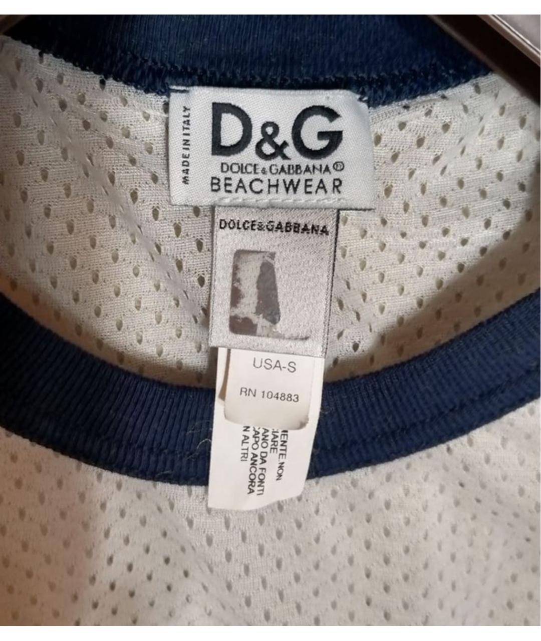 DOLCE&GABBANA Белая сетчатая футболка, фото 3