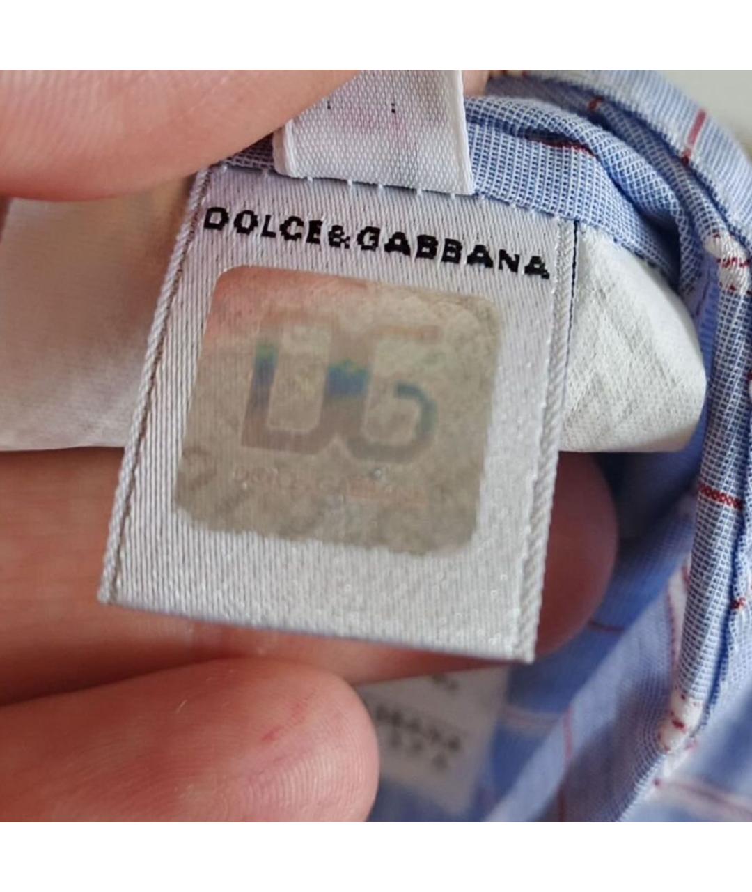 DOLCE&GABBANA Голубая хлопковая блузы, фото 4