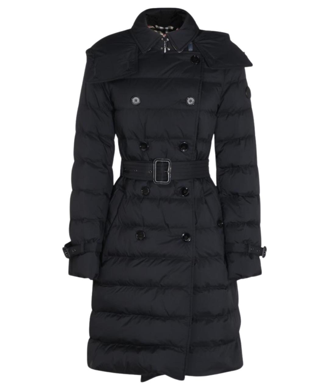 BURBERRY Черное полиамидовое пальто, фото 1