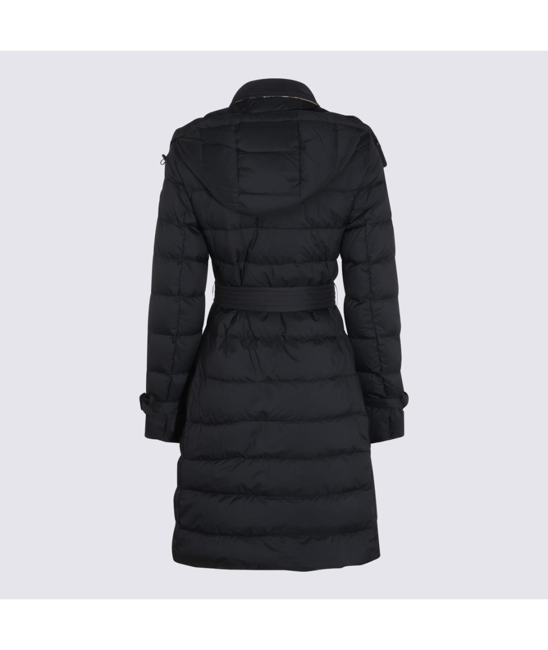 BURBERRY Черное полиамидовое пальто, фото 2