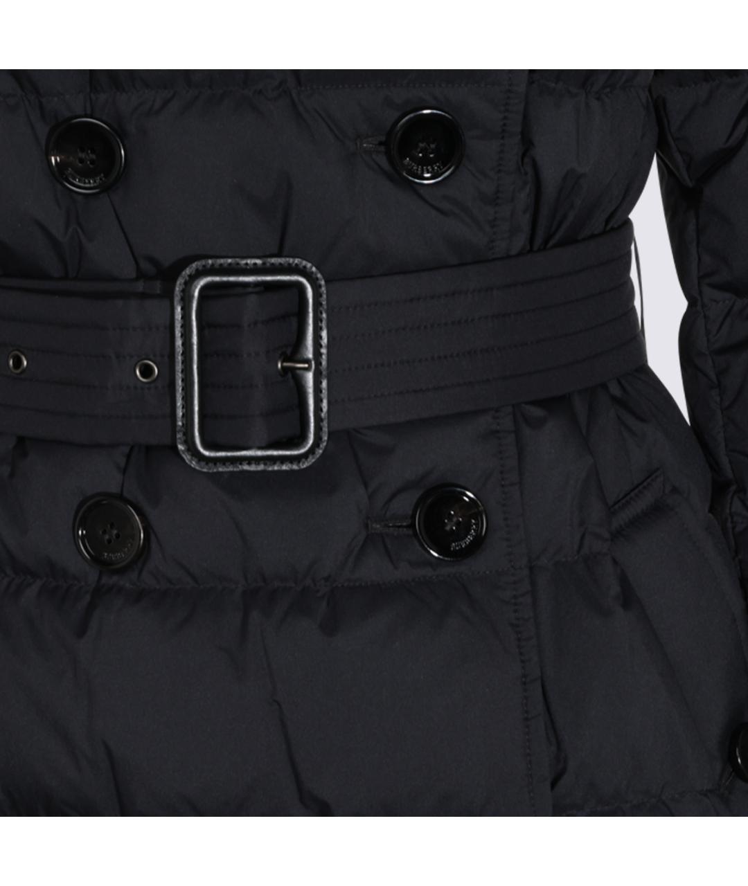 BURBERRY Черное полиамидовое пальто, фото 4