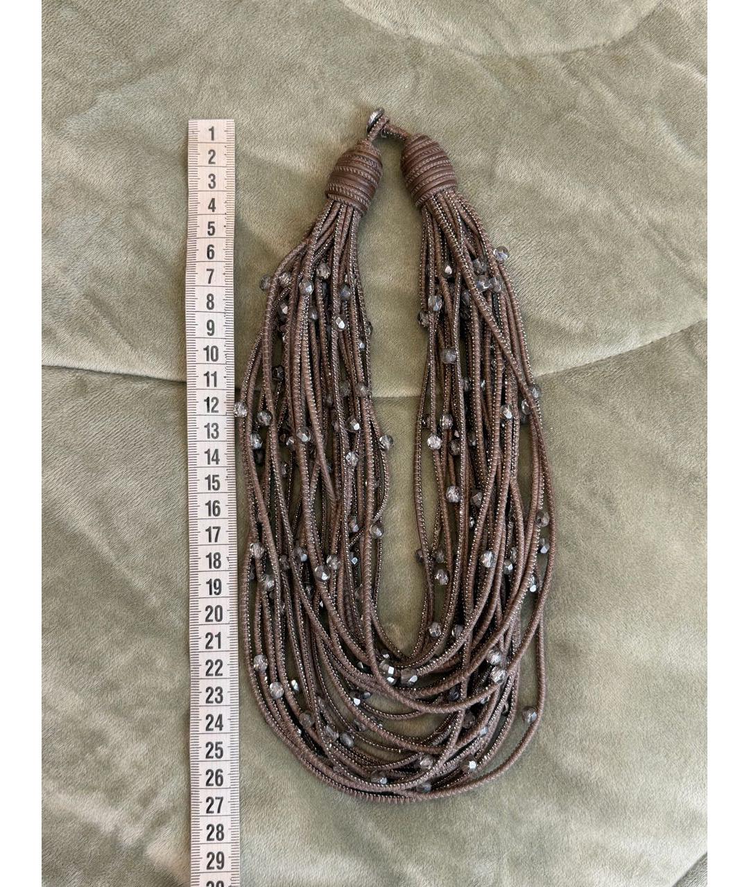 BRUNELLO CUCINELLI Коричневое кожаное колье, фото 5