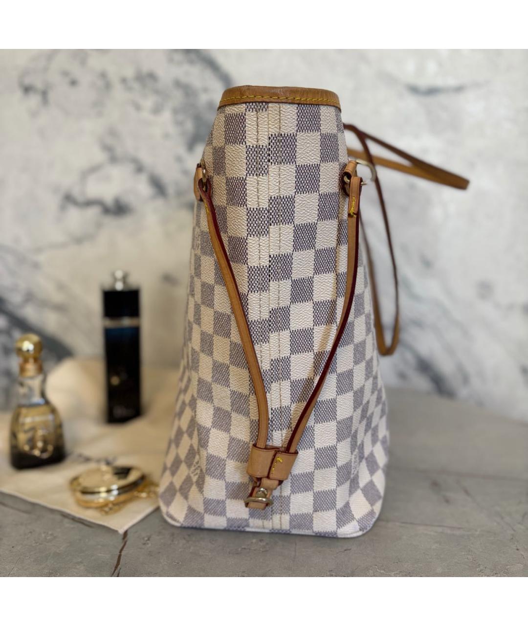 LOUIS VUITTON Белая кожаная сумка тоут, фото 5