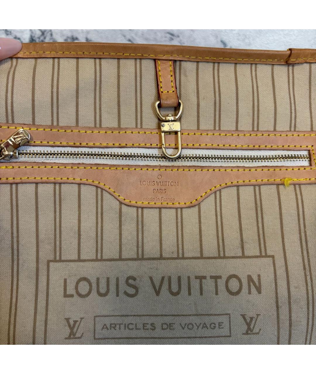 LOUIS VUITTON Белая кожаная сумка тоут, фото 6