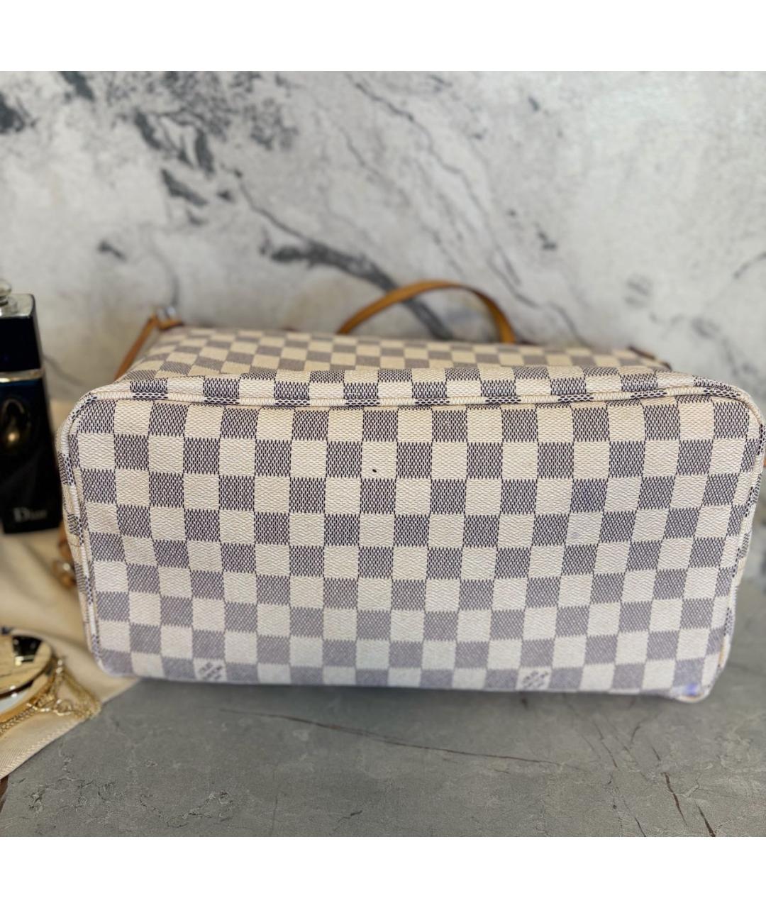 LOUIS VUITTON Белая кожаная сумка тоут, фото 7