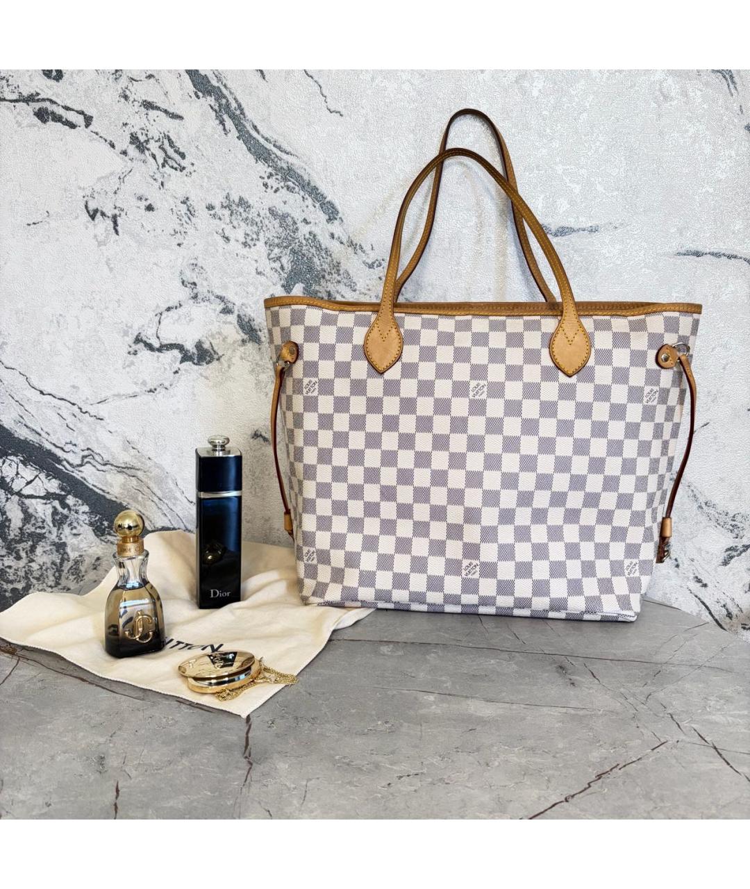 LOUIS VUITTON Белая кожаная сумка тоут, фото 9