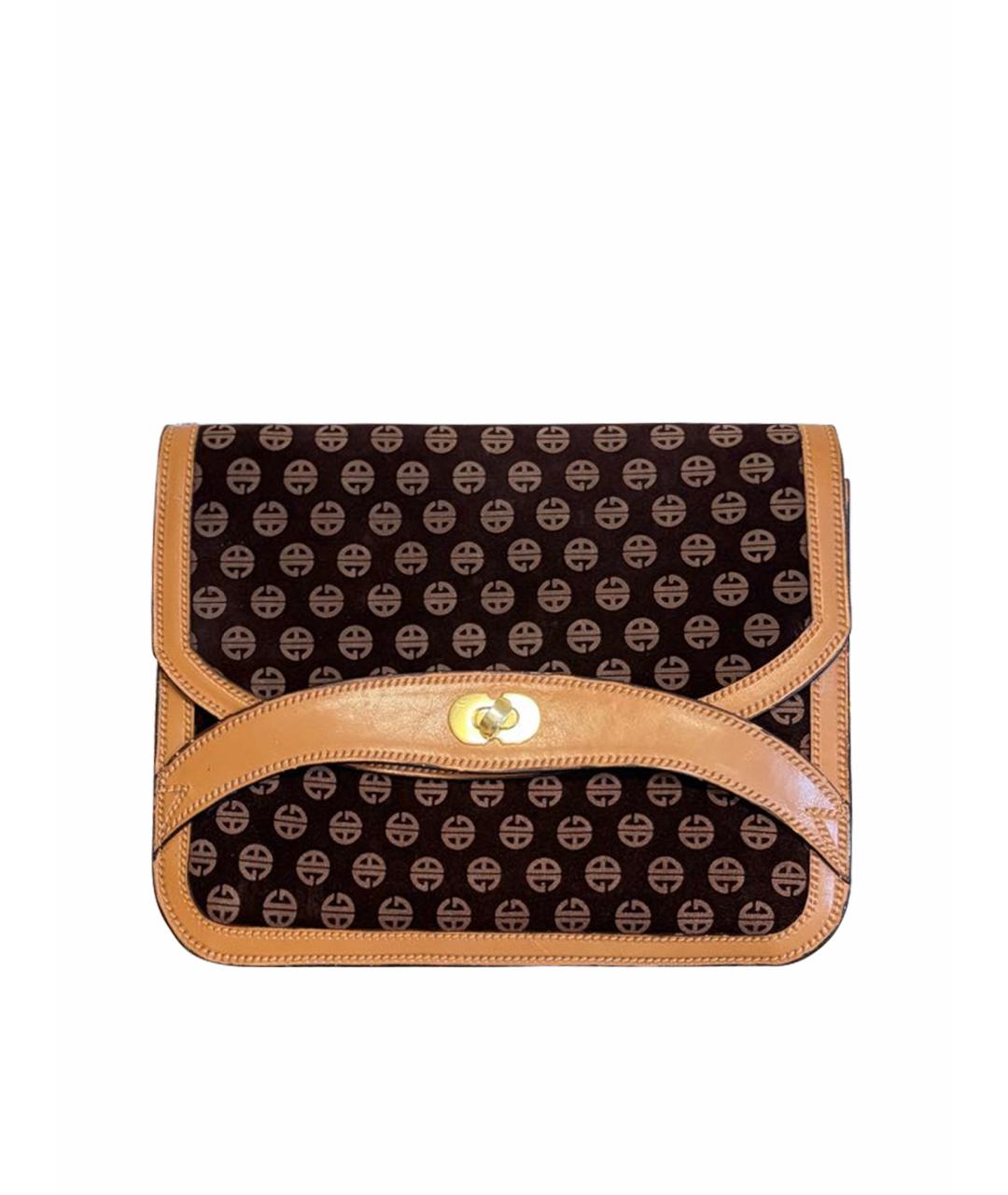 GUCCI Коричневая замшевая сумка через плечо, фото 1