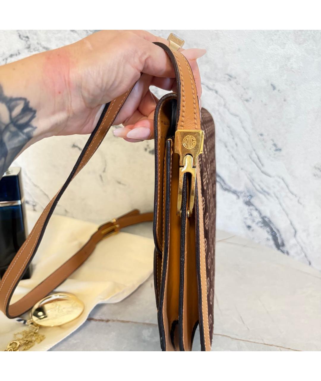 GUCCI Коричневая замшевая сумка через плечо, фото 2