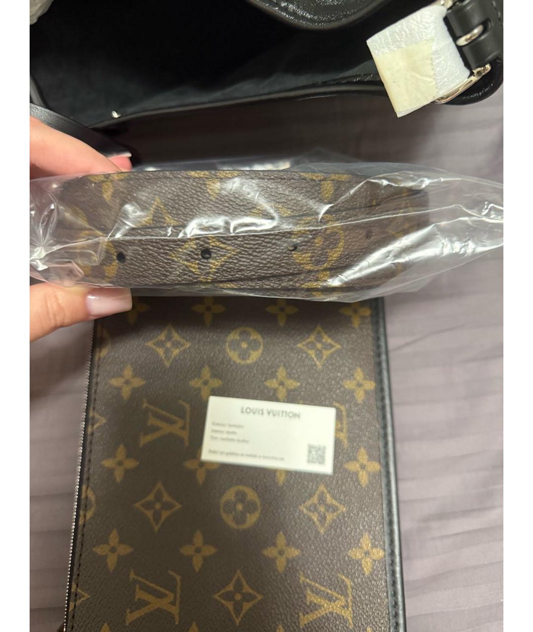 LOUIS VUITTON Черная кожаная сумка через плечо, фото 4