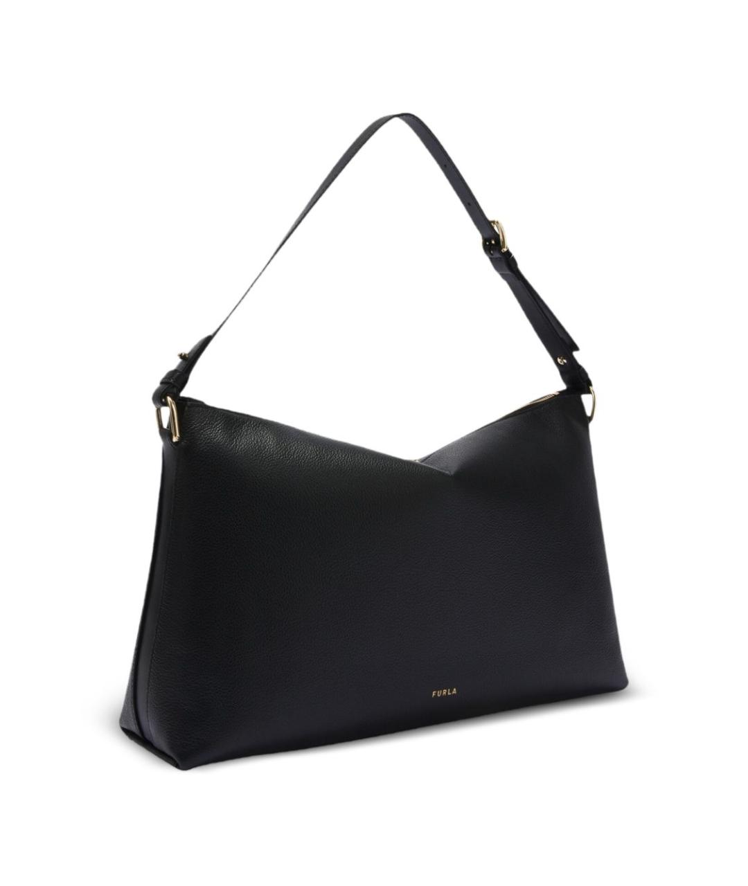 FURLA Черная кожаная сумка тоут, фото 4