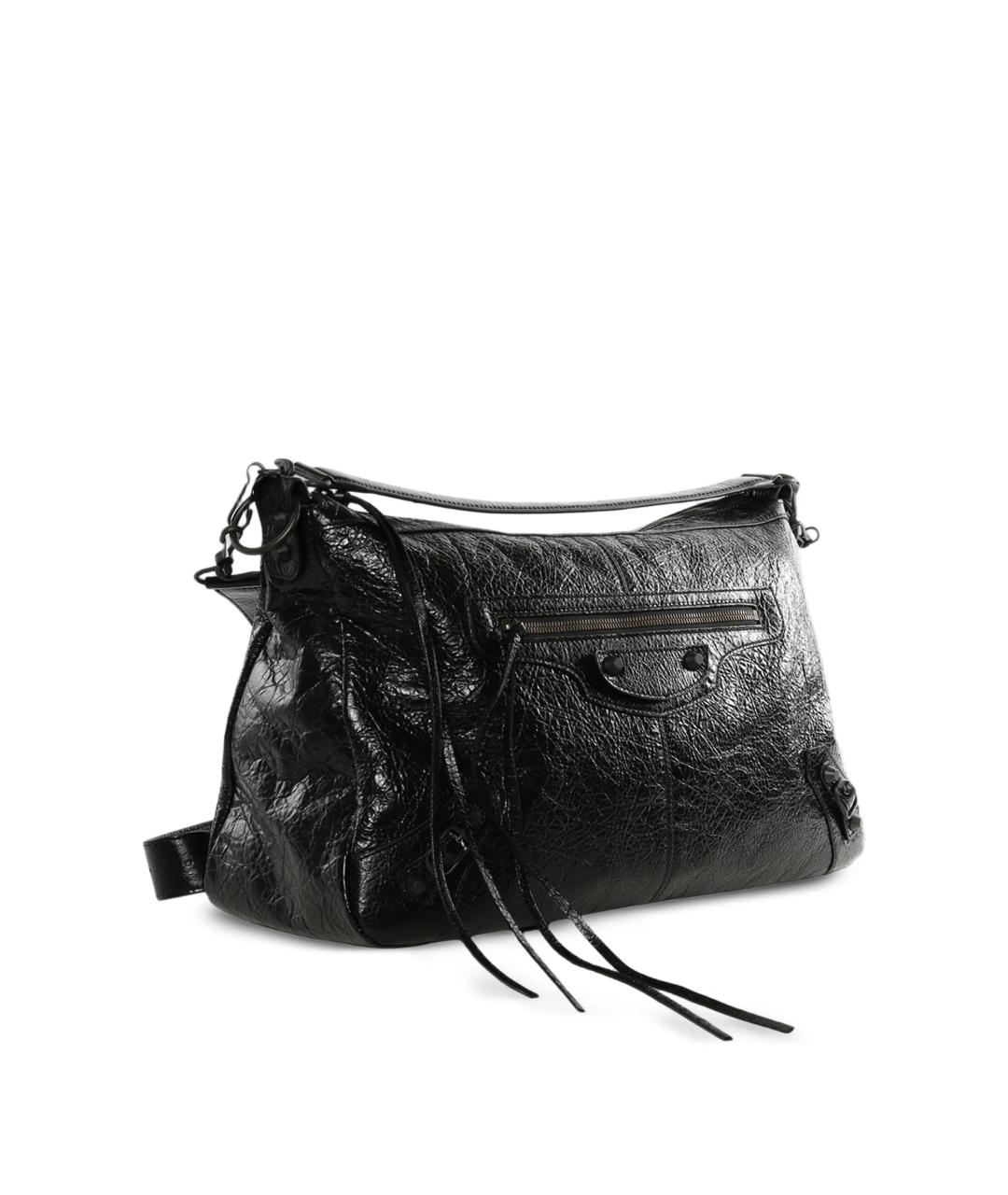 BALENCIAGA Черная кожаная сумка на плечо, фото 2