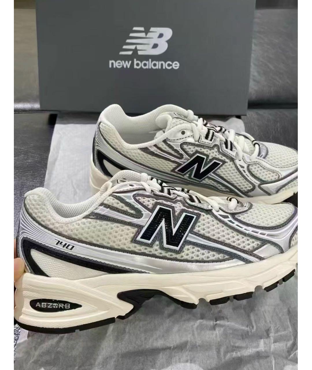 NEW BALANCE Бежевые синтетические низкие кроссовки / кеды, фото 6