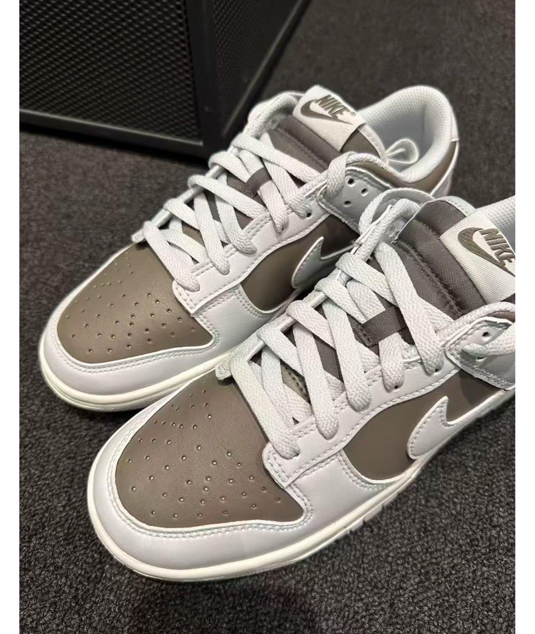 NIKE Коричневые кожаные низкие кроссовки / кеды, фото 5