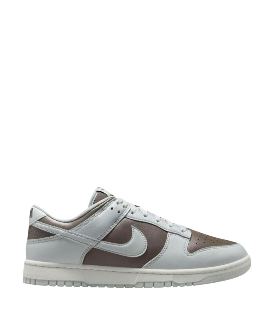 NIKE Коричневые кожаные низкие кроссовки / кеды, фото 1