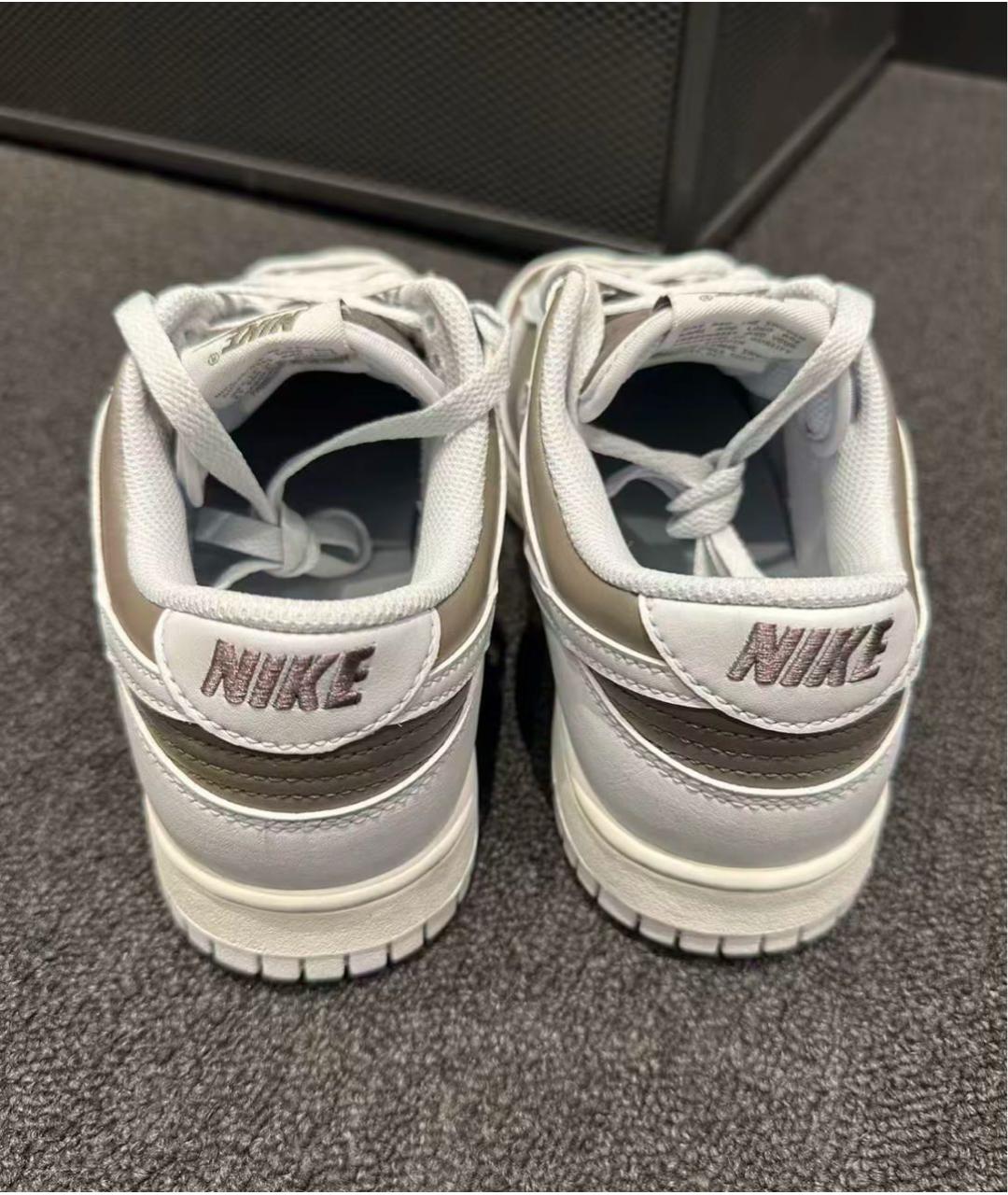 NIKE Коричневые кожаные низкие кроссовки / кеды, фото 8