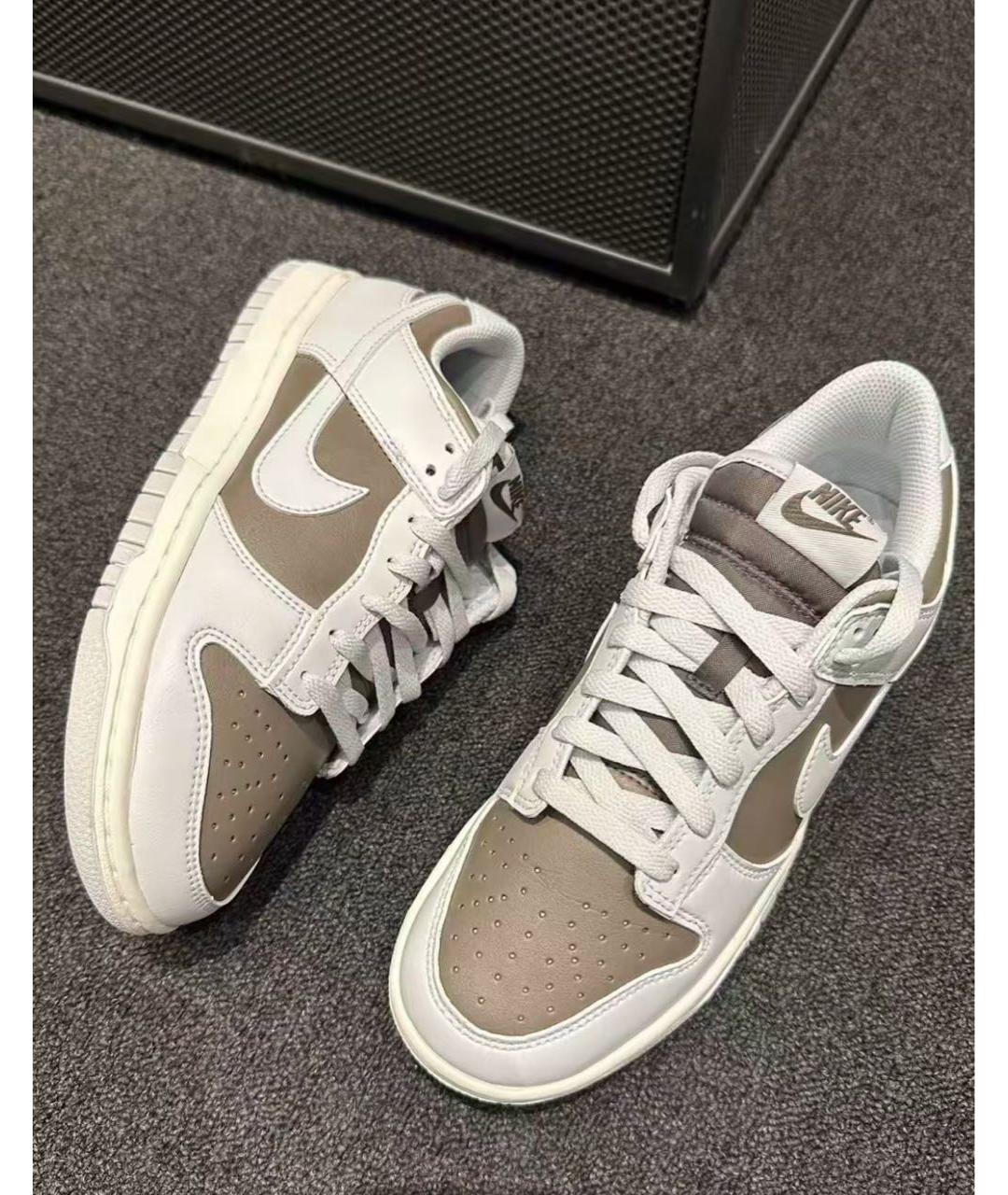 NIKE Коричневые кожаные низкие кроссовки / кеды, фото 6
