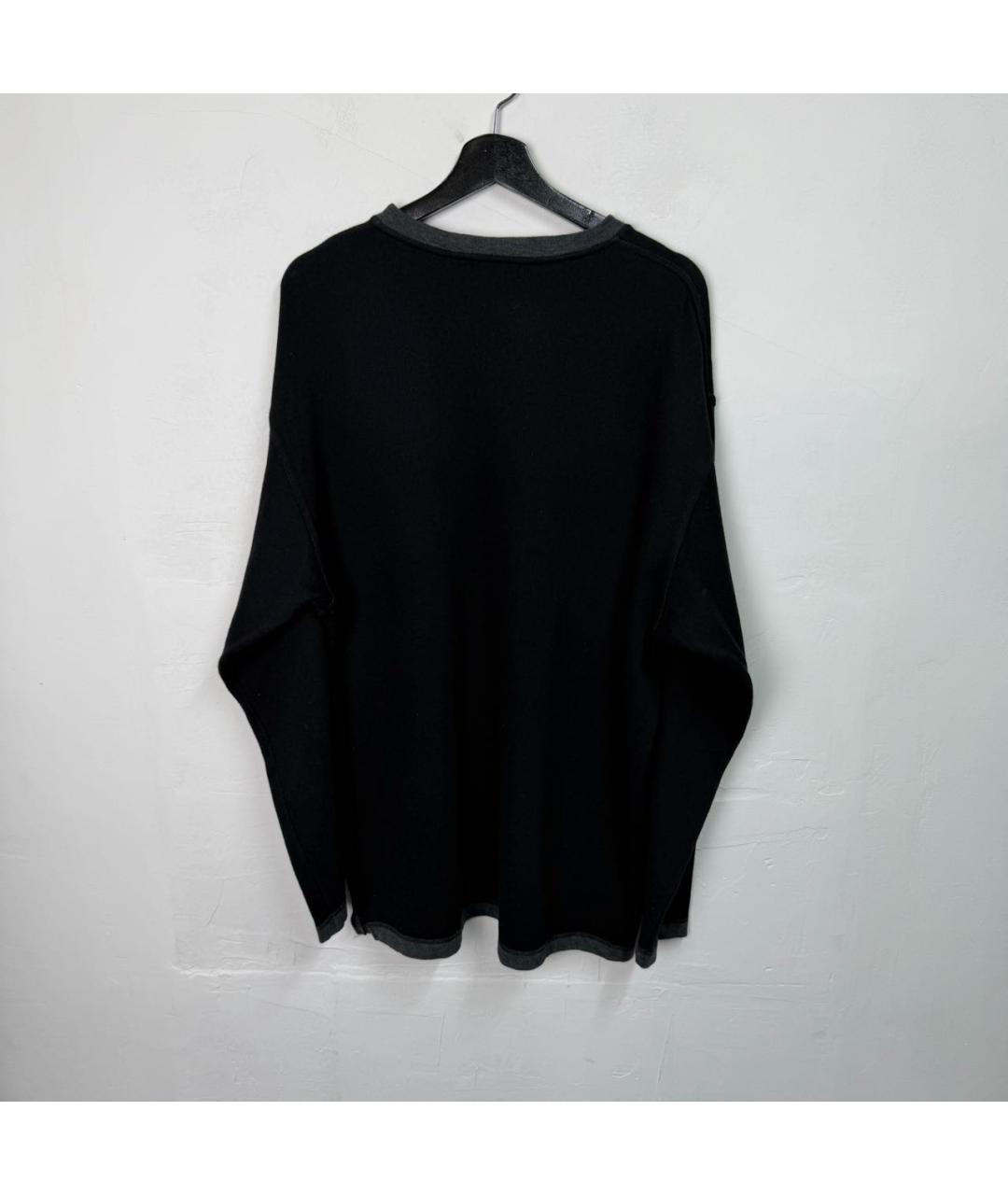 SAINT LAURENT Черный хлопковый джемпер / свитер, фото 3