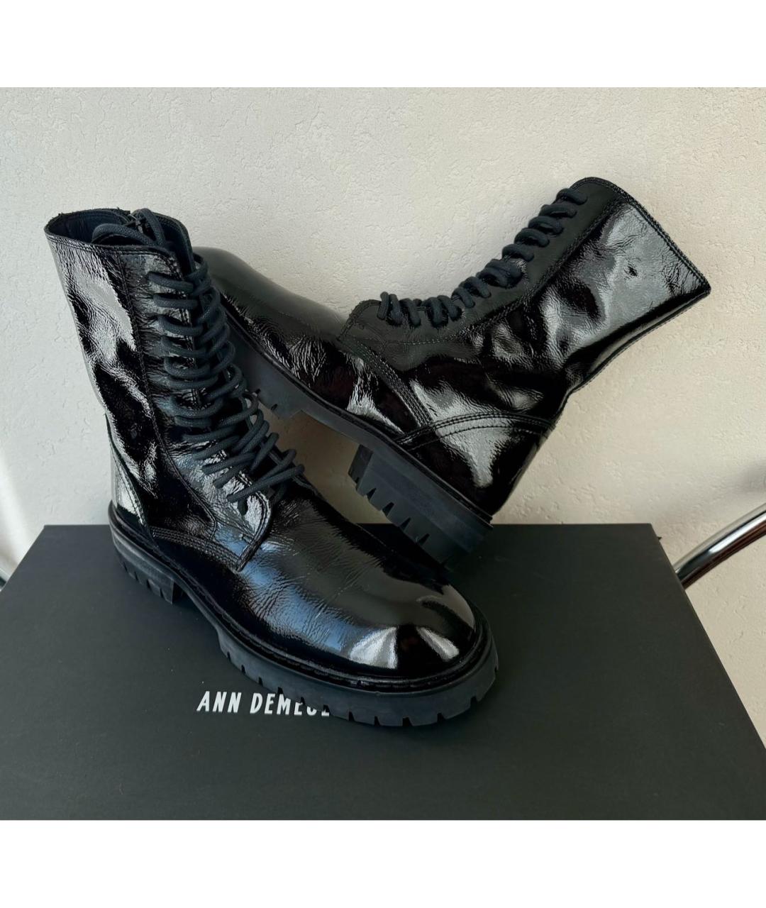 ANN DEMEULEMEESTER Черные ботильоны из лакированной кожи, фото 8